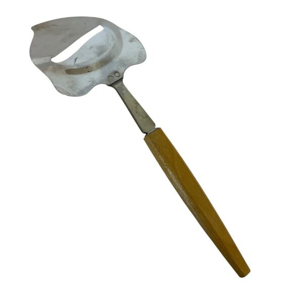 Vintage Stainless Steel & Wood Cheese Slicer Mid Century Made In Japan - Picture 2 of 3